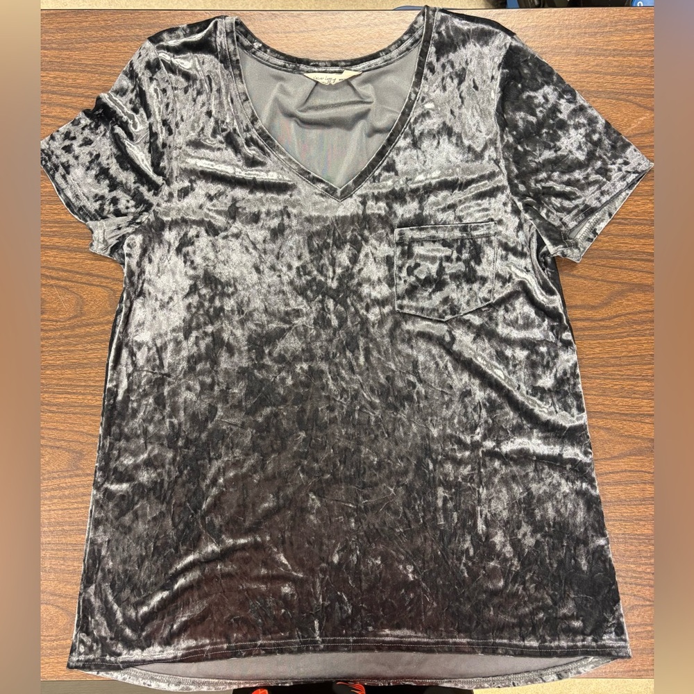 Spring & Mercer Velvet Legging Tee gray